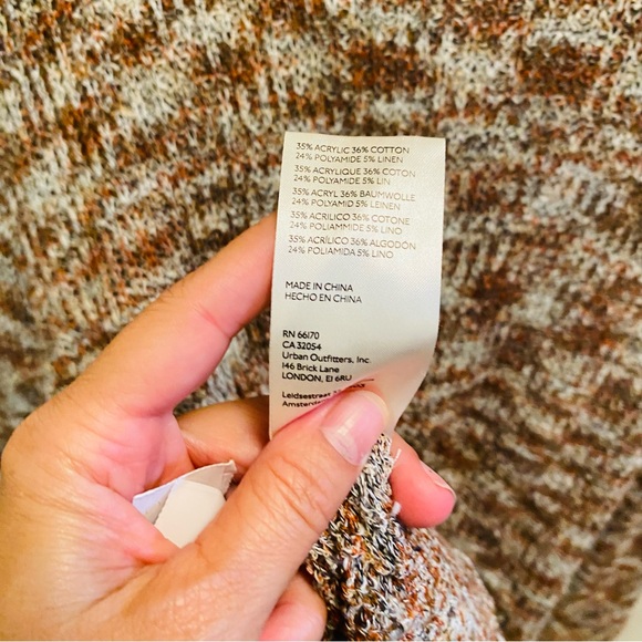 Free People Blair Space Dye Mock Neck Sweater in Black Coffee Combo - Picture 9 of 9